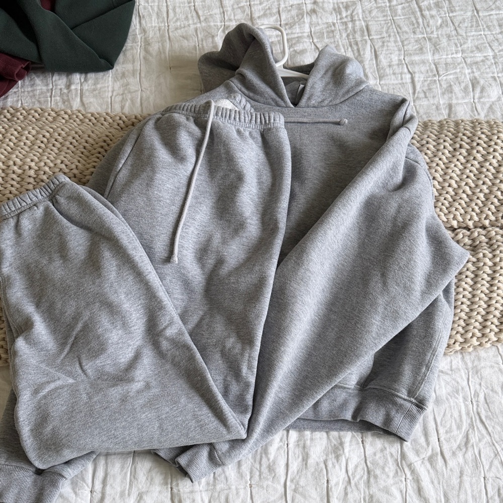 SKIMS Gray Hoodie and Sweatpants Set